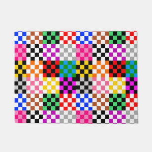 Multicolored Patchwork Check Pattern Design  Doormat