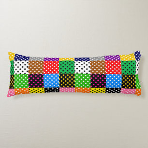 Multicolored Patchwork Quilt Polka Dots  Body Pillow