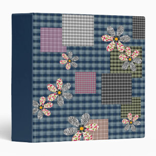 Multicolored patchwork rustic retro pattern binder