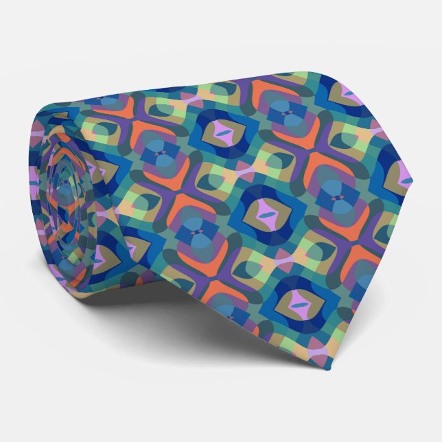 Multicolored Pattern Neck Tie (Rolled)