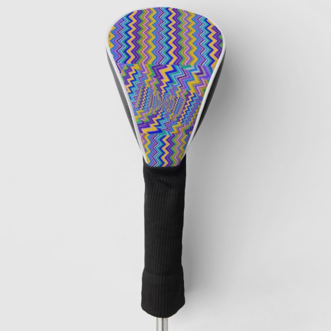 Multicolored pattern on golf head cover (Front)