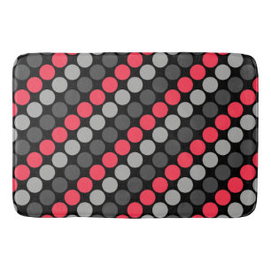 Multicolored pattern Retro Sixties Polka Dots Grey Bath Mat