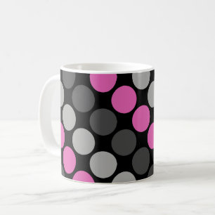 Multicolored pattern Retro Sixties Polka Dots Grey Coffee Mug