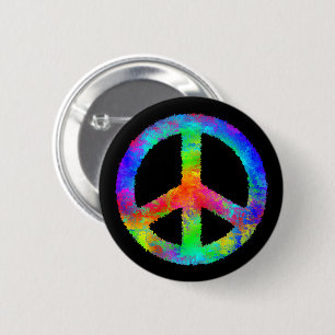 Multicolored Peace Sign 2 Inch Round Button