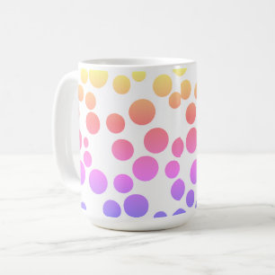  multicolored  pink  lilac yellow  polka dot  coffee mug