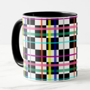 Multicolored Plaid Lines Chequered Tartan Design Mug