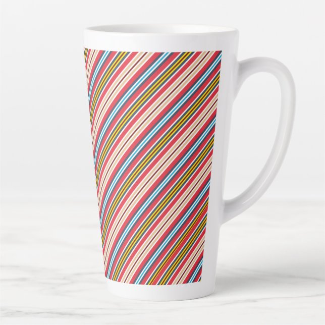 Multicolored Plaid Stripes Pattern-57666 Latte Mug (Right)