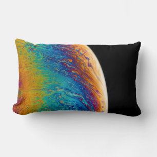 Multicolored planet fluid painting lumbar pillow