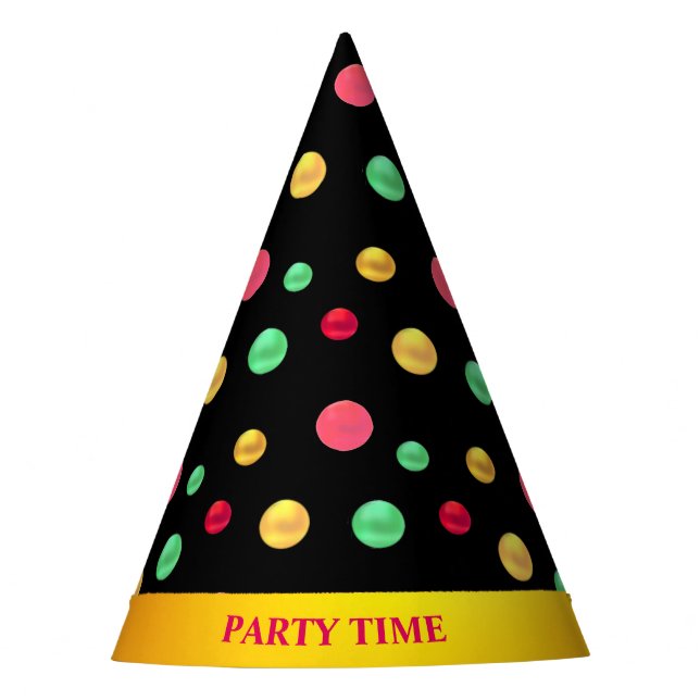 Multicolored Polka Dots Party Hat (Front)