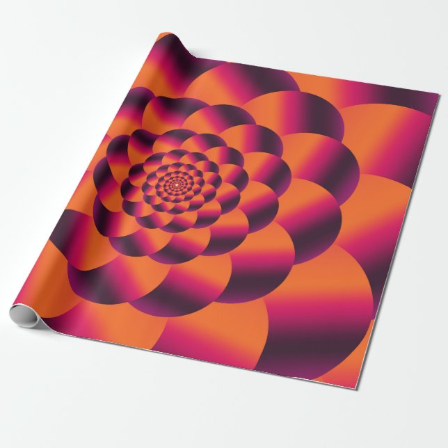 Multicolored psychedelic background, funky vortex  wrapping paper (Unrolled)