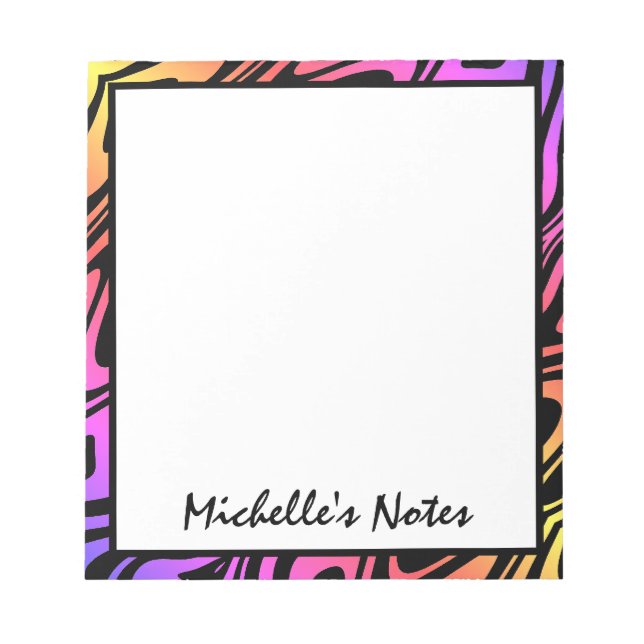 Multicolored Psychedelic Personalized Notepad (Front)