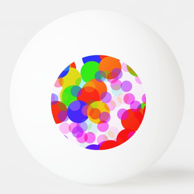 Multicolored Rainbow Bubbles Ping Pong Ball (Front)