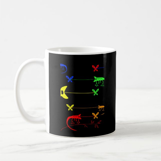 Multicolored, Rainbow Chameleon Mug (Left)