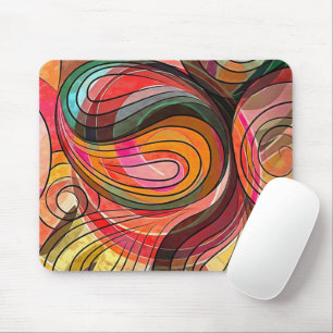 Multicolored Rainbow Spectrum Doodle Mouse Pad