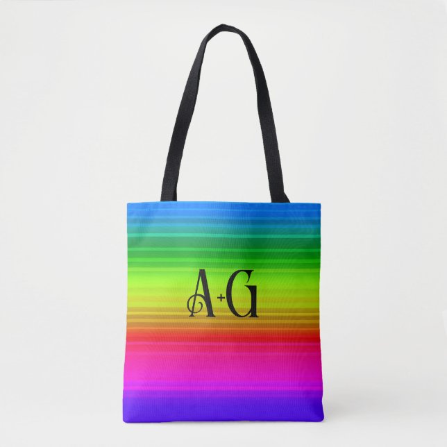 Multicolored, rainbow tote bag (Front)
