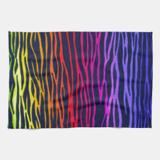 Multicolored Rainbow Zebra Stripe towel