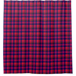 Multicolored red and blue with a chequered pattern