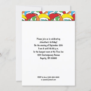 Multicolored Retro Boomerang Pattern Party Invitation