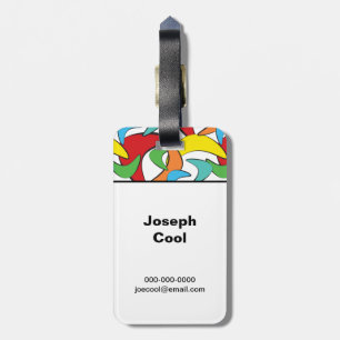 Multicolored Retro Boomerang Personalized Luggage Tag