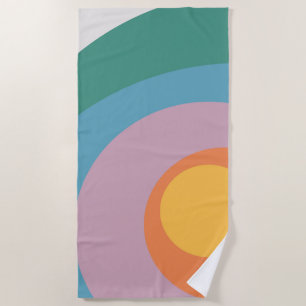 Multicolored retro style circles  beach towel