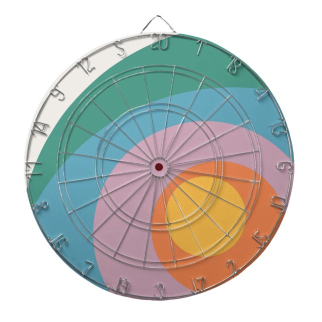 Multicolored retro style circles  dartboard (Front)
