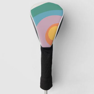 Multicolored retro style circles  golf head cover