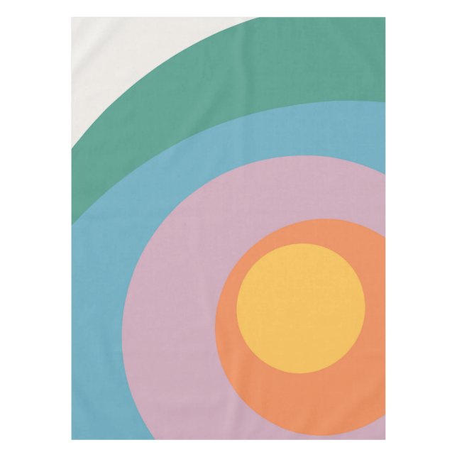 Multicolored retro style circles tablecloth (Front)