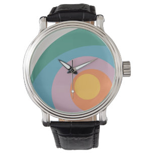 Multicolored retro style circles watch