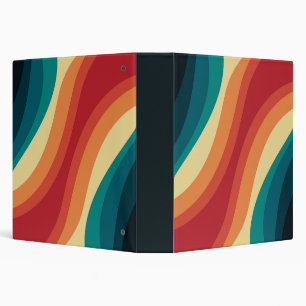 Multicolored retro style waves design binder