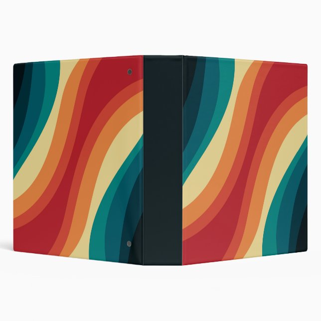 Multicolored retro style waves design binder (Background)