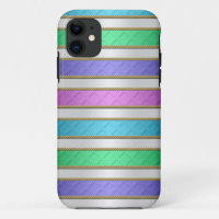 Multicolored Ribbons Stripes in Pink Blue Purple