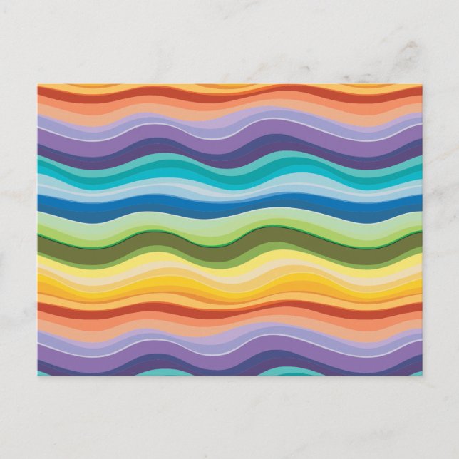 Multicolored Ripples Pattern 2 Postcard (Front)