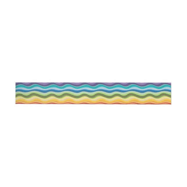 Multicolored Ripples Pattern 2 Wrap Around Label (Individual)