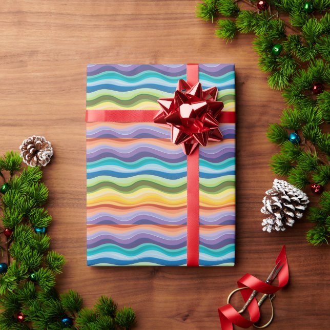 Multicolored Ripples Pattern 2 Wrapping Paper (Holiday Gift)