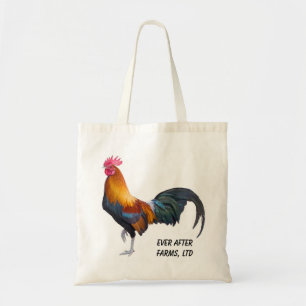 Multicolored rooster with elegant rustic charm tote bag