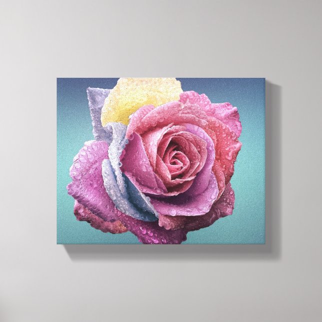 Multicolored Rose Canvas Print (Front)