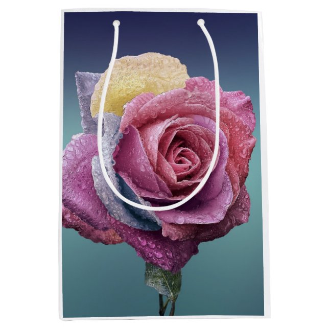 Multicolored Rose Medium Gift Bag (Front)