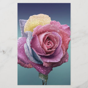 Multicolored Rose Stationery