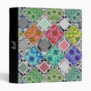 Multicolored , rustic , patchwork , patches  binder