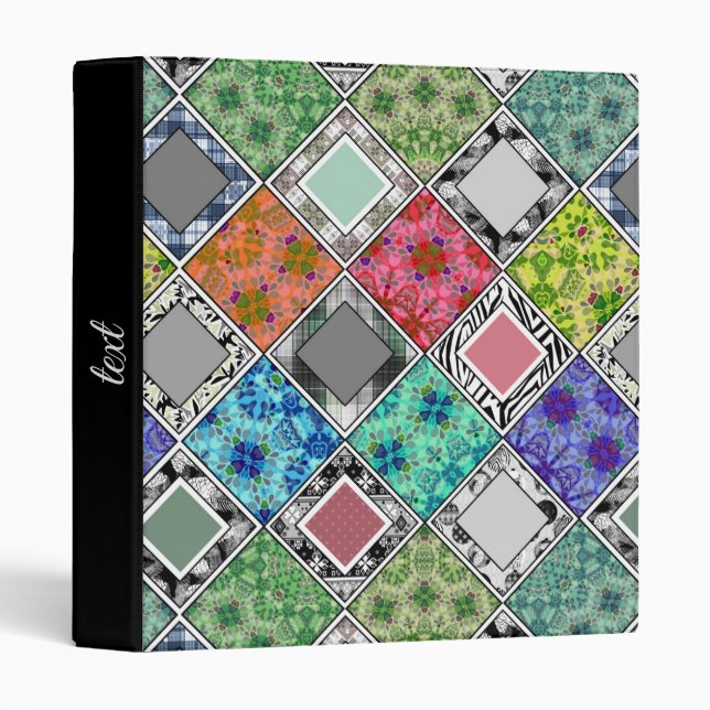 Multicolored , rustic , patchwork , patches  binder (Front/Spine)