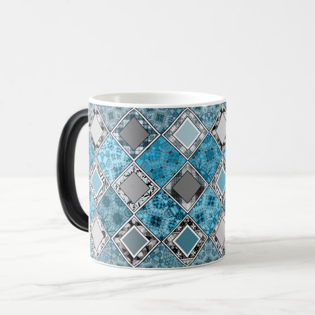 Multicolored , rustic , patchwork , patches  magic mug (Front Left)