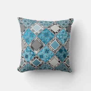 Multicolored , rustic , patchwork , patches throw pillow
