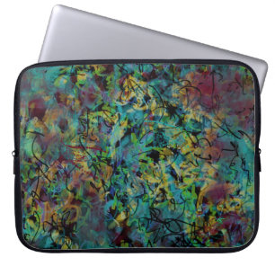 Multicolored Scribbled Abstract Art Laptop Sleeve