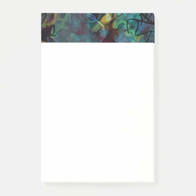 Multicolored Scribbled Abstract Art Post-it Notes (Front)