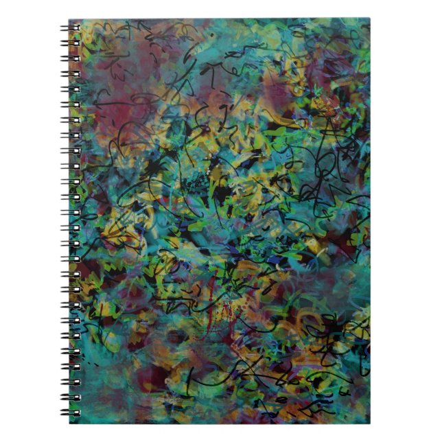 Multicolored Scribbled Abstract Spiral Notebook (Front)