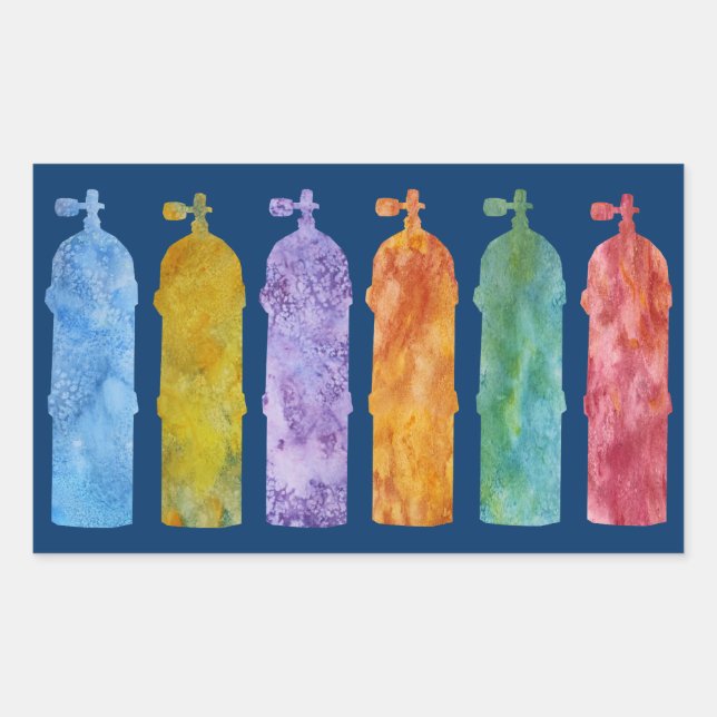 Multicolored SCUBA Tanks Sticker (Front)