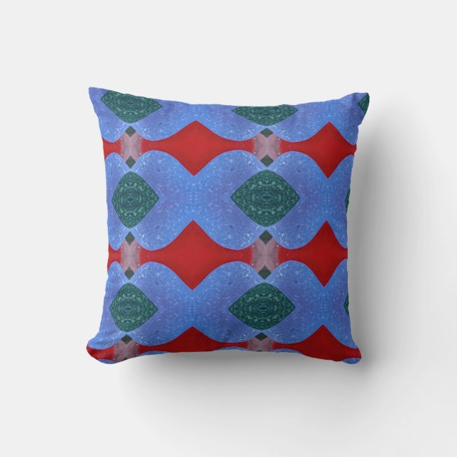 Multicolored sea glass abstract throw pillow (Front)