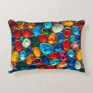 Multicolored sea pebbles accent pillow