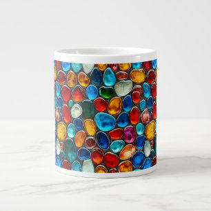 Multicolored sea pebbles large coffee mug