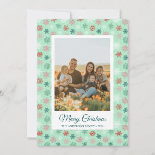 Multicolored snowflake pattern – winter christmas holiday card